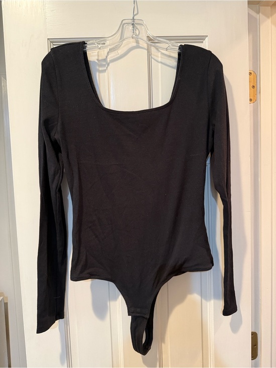 Madewell Tops - Madewell Long Sleeve Black Ribbed Bodysuit Like New
